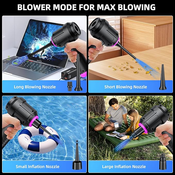 Cordless Vacuum Cleaner - 22000PA Handheld Car Vacuum 4-in-1 Portable Mini Air Duster Rechargeable 3-Speed Small Powerful Gadgets &amp Gifts for Home Office Mattress Carpet Pet (Black)