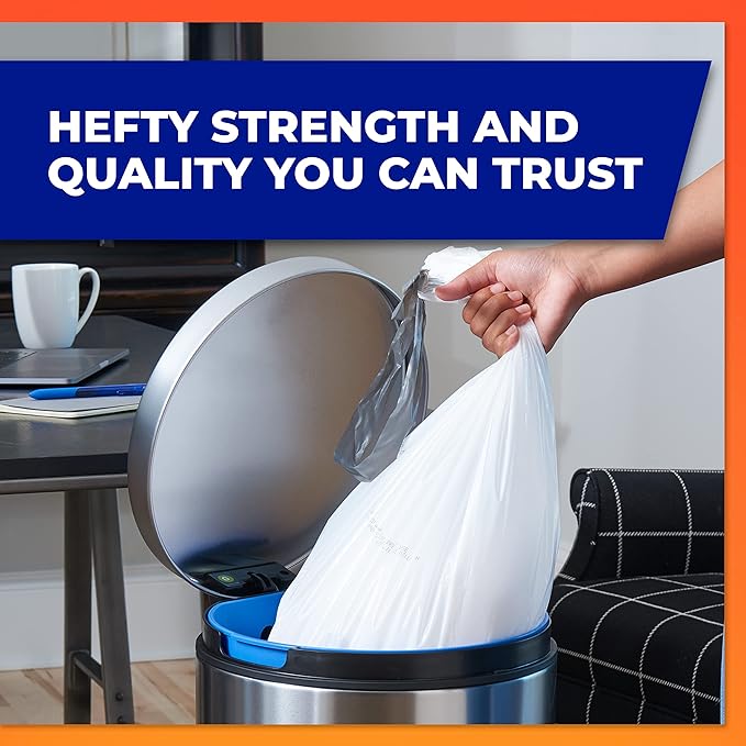 Hefty Made to Fit Trash Bags Fits simplehuman Size G (8 Gallons) 100 Count (5 Pouches of 20 Bags Each)