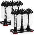 2 Pack Water Bottle Cleaning Brush with 3 Brushe Heads &amp Suction BaseGlass Cup Washer for Sink Bar Beer Cup Wine Glass（7.3 x 3.7 x 7.5 inch）