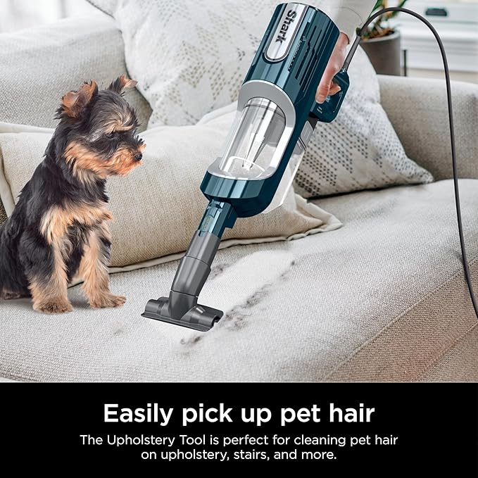 Shark HZ700 Ultralight PetPro Corded Stick Vacuum with PowerFins HairPro Odor Neutralizer Technology Crevice &amp Upholstery Tool Blue Iris (Renewed)