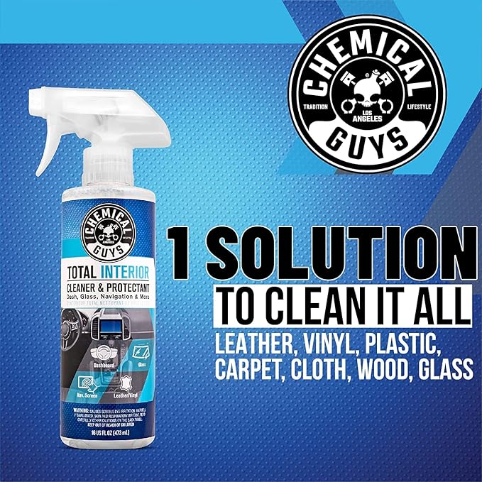Chemical Guys Total Interior Sprayable Cleaner and Protectant Multi-Scent 3 Pack (Fresh Black Cherry &amp New Car) Safe for Cars Trucks SUVs Jeeps Motorcycles RVs &amp More (3) 16 fl oz Bott