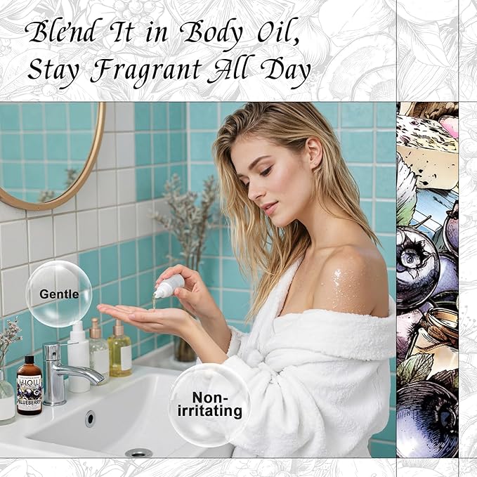 HIQILI Blueberry Fragrance Oil for Candle &amp Soap Making Fruity Scents for Reed Diffuser Oil Refill Add to Lotion Body Wash - 5.07 Fl Oz