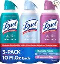 Lysol Air Sanitizer Spray with Bacterial Odor Eliminator for Home &amp Office Sanitizing Air Spray Air Freshener Alternative Simple Fresh + Cotton Blossom + Lavender Sky 10 oz (Pack of 3)