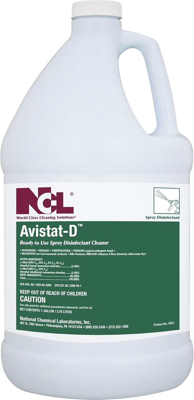 National Chemical Laboratories AVISTAT-D Ready-To-Use Spray Disinfectant Cleaner 4 x 1 Gallon Per Case (NCL0252-29)