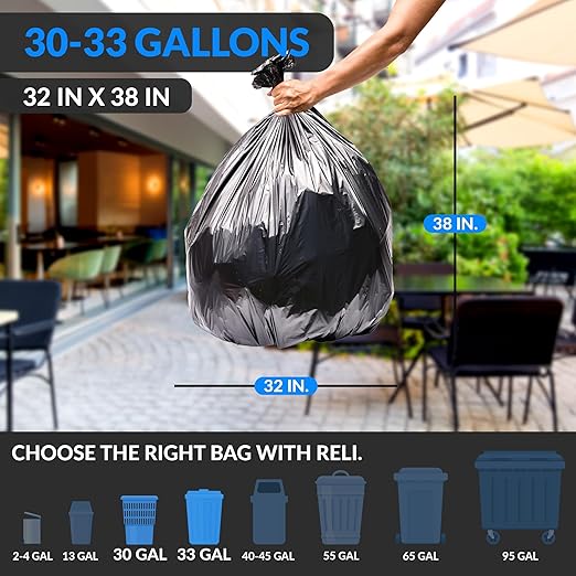 Reli. Thank You T-Shirt Bags (350 Ct) &amp 33 Gallon Trash Bags (250 Bags)