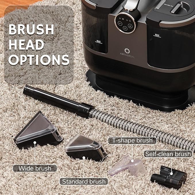 Airthereal S1 Carpet Cleaner Machine Instant Heating Portable Upholstery Spot Cleaner Shampooer Machine with Self-Cleaning 14 Kpa Stain Remover Deep Cleaner for Pets Stairs Car Seat and Couch