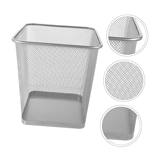 Practical Wire Mesh Trash Can Sturdy Metal Wastebasket for Home Office Kitchen and Bathroom Breathable Design Small Easy to Clean Versatile Garbage Holder