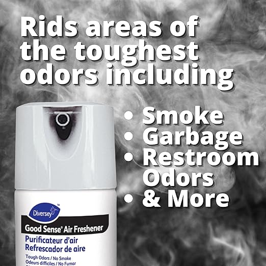Diversey 100949175 Good Sense Air Freshener - Instant Odor Neutralization For Any Indoor Space - No Smoke/Tough Odors Scent Aerosol 16-Ounce (Pack of 6)