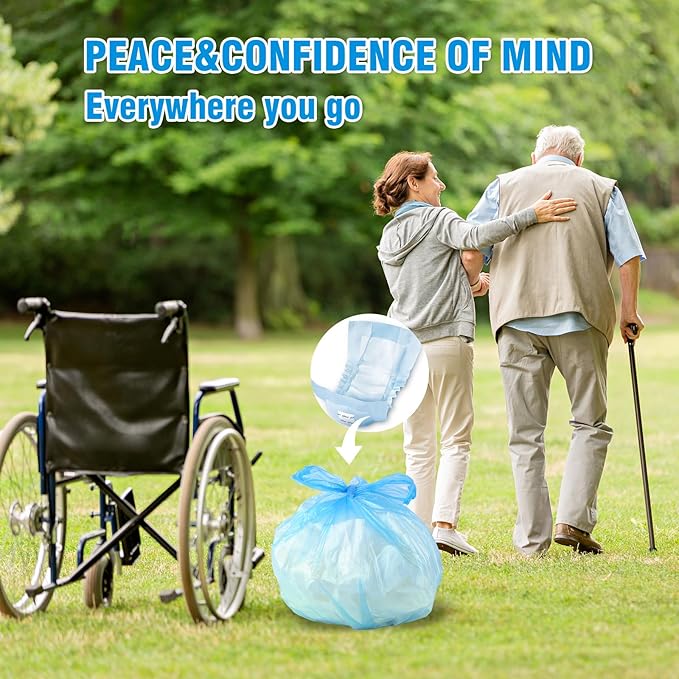 Large Adult Diaper Disposal Bags (18’’x23’’) 288 pcs Value Pack Scented Elderly Waste Diaper Disposable Bags Baby Dirty Diapers Poop Trash Bags Sanitary Product DisposalColorful