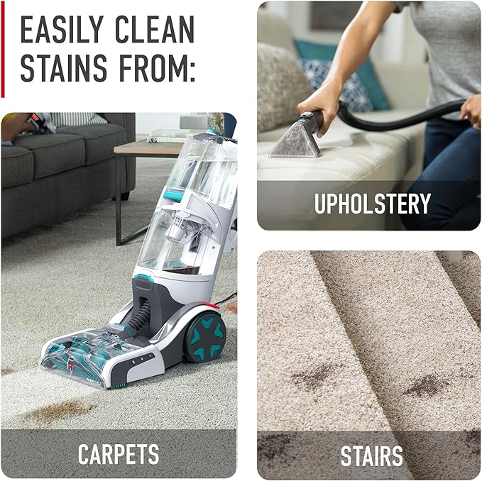 Hoover SmartWash Automatic Carpet Cleaner Machine Deep Cleaning Carpet Shampooer Machine Pair with a Hoover Cleaner Solution for a Bright Refreshed Home
