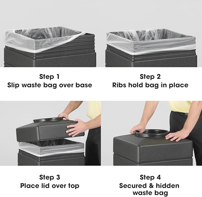Safco Products 9475BL Canmeleon Recessed Panel Waste Receptacle Top Open 38 Gallon Black
