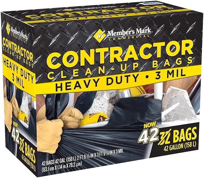 2 Pack Commercial Contractor Clean-Up Bags (42 gal 42 ct. In Each Pack) - Trash Bags