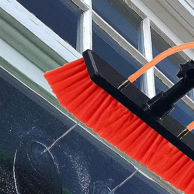 Window Cleaning Pole Water Fed Telescopic Brush Extendable Cleaner Conservatory Roof Cleaning Photovoltaic and Solar Panels Brush Head (Color : 10m/32.8ft Size : 30Cm Brush Head)