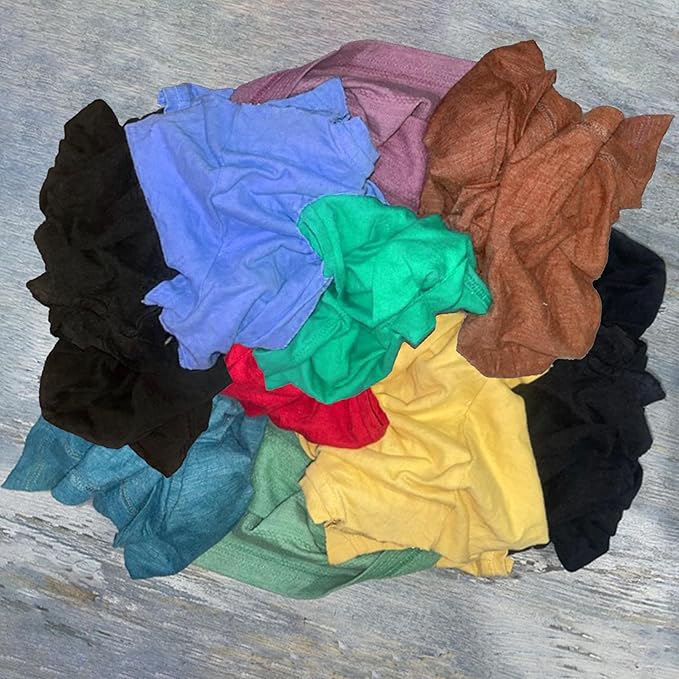 Recycled Color Knit Cleaning Rags (10 lbs. Box) – Shop Cloths Bulk for Workshops Mechanics Painters and Home Use Multipurpose Cotton T-Shirt Rags