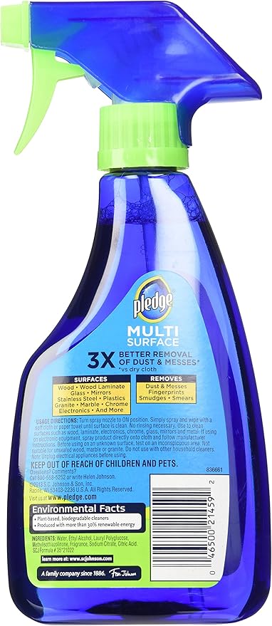 Johnson S C Inc 70312 Pledge Multisurface Cleaner 801667 Clean Citrus Scent 16OZ