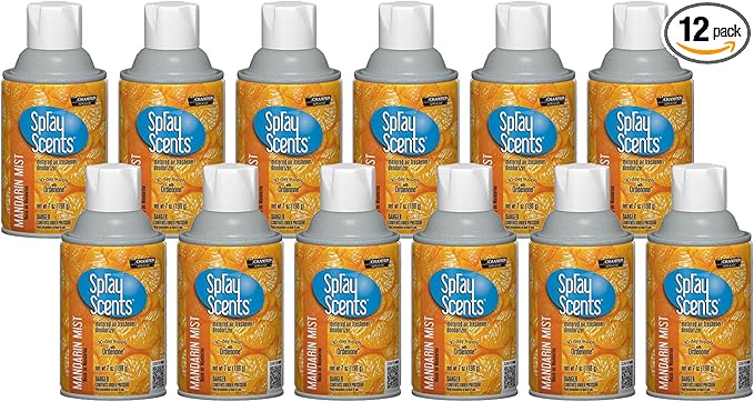 Champion Sprayon SprayScents Metered Air Freshener Refill 7 oz Odor Control Fragrance Mandarin Mist (Case of 12)