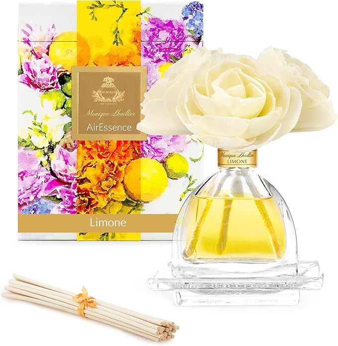 AGRARIA Monique Lhuillier Limone Scented AirEssence Diffuser 7.4 Ounces with Reeds and Flowers