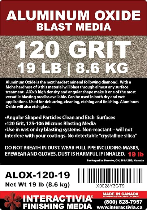 #120 Aluminum Oxide - 19 LBS - Fine Sand Blasting Abrasive Media for Blasting Cabinet and Blasting Guns.
