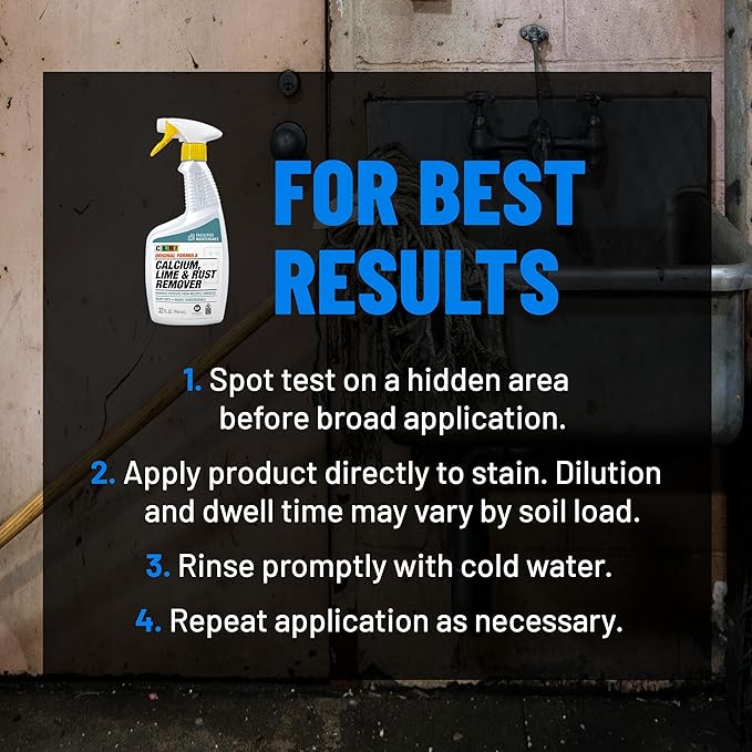 CLR PRO Calcium Lime &amp Rust Remover 32 oz. Spray Bottle Pack of 2 Quickly Removes Calcium Lime Hard Water Deposits and Surface Rust Stains