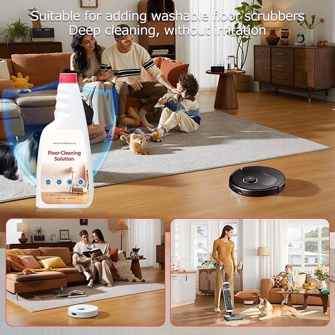 Cleaner Solution for Roborock Cleaning Solution Citrus Scented Deep Clean Residue &amp Streak Free for Hardwood Multi Surface Compatible with Roborock Saros 10/10R/Z70 Q7 Q8 Q10 S7 S8 Qrevo Series