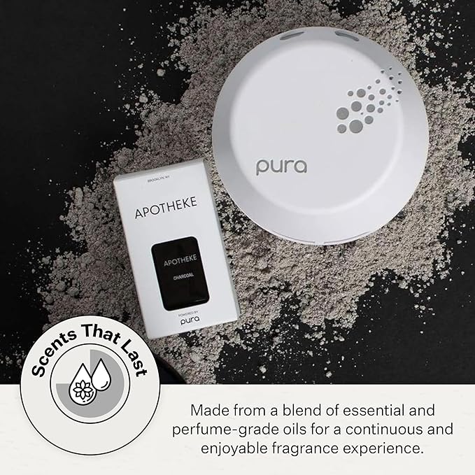 Pura Smart Home Plug-in Diffuser Refills by Apotheke (Charcoal 2-Pack) - Pura Fragrance Refills - Long-Lasting Aromatherapy Air Freshener Fragrance Products with Perfume-Grade Essential Oils