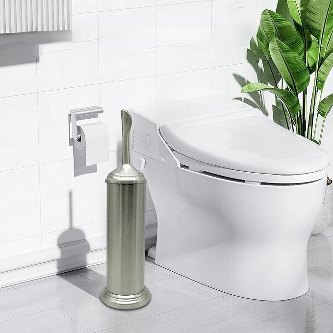 Vince Camuto Toilet Bowl Brush with Holder Durable Bathroom Cleaning Tool Modern Design for Easy Toilet Maintenance Bathroom Cleaner Brush for Efficient Cleaning and Hygiene