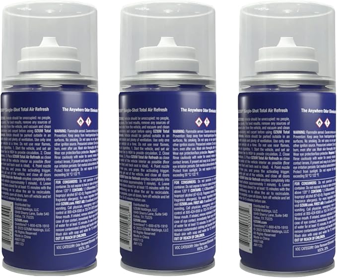 Ozium Air Sanitizer 2 oz Car Fogger: Single-Shot Smoke Odor Eliminator &amp Car Air Freshener (Original+That New Car Smell+Carbon Black 3 Pack Variety)