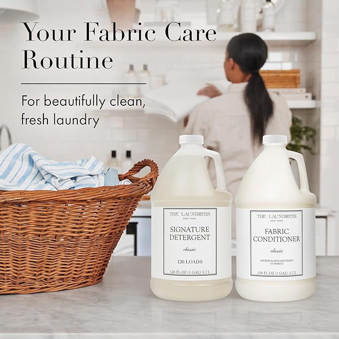 The Laundress Luxury Laundry Detergent Gallon Pump 126 Loads Scented Signature Classic Fragrance Concentrated Triple Enzyme Deep Cleaning and Targeted Stain Remover 96% USDA Biobased Product