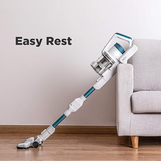 Eureka NEC185 Cordless Stick Vacuum Cleaner Convenient for Hard Floors Rechargeable Handheld Vacuum Cleaner Portable with Powerful Motor Efficient SuctionWhite