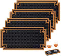 4Pcs 12x6 Inch Bar Mat Non Slip Coffee Bar Mats with Gold Border Cocktail Service Coffee Mats CounterTop Dish Drying Mat for Home Spills Restaurants Counter Whiskey and Espresso