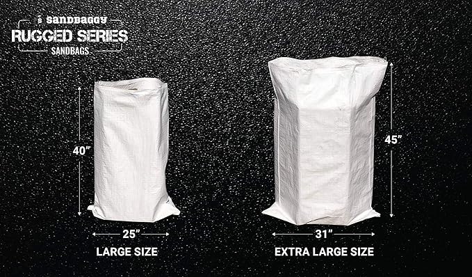 Sandbaggy Large Sandbags - Size: 25 x 40 - Thick Heavy Duty Contractor Bags Heavy Duty Garbage Bags Dumpster Bag Construction Trash Bags 6 mil (100 Bags)