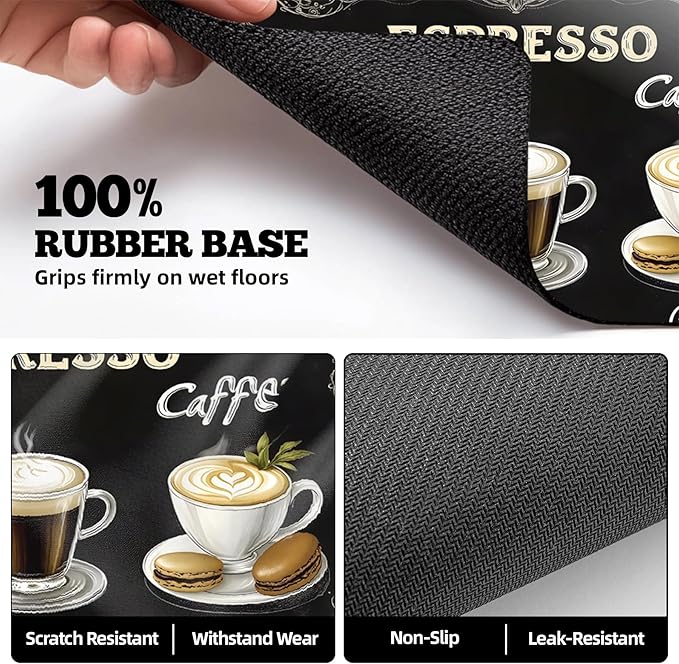 Dish Drying Mat Large Coffee Mat Absorbent Drying Mat for Kitchen Counter Coffee Bar Accessories 32x 17 (6 32Lx17W)