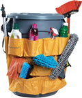 Trash Can Caddy Bag | Fits 32-55 Gallon Can | Brute &amp Uline Compatible | Heavy Duty Vinyl | Garbage Bin Apron | XL Commercial Size | Cleaning Caddy Organizer | Custodian &amp Janitorial Supplies