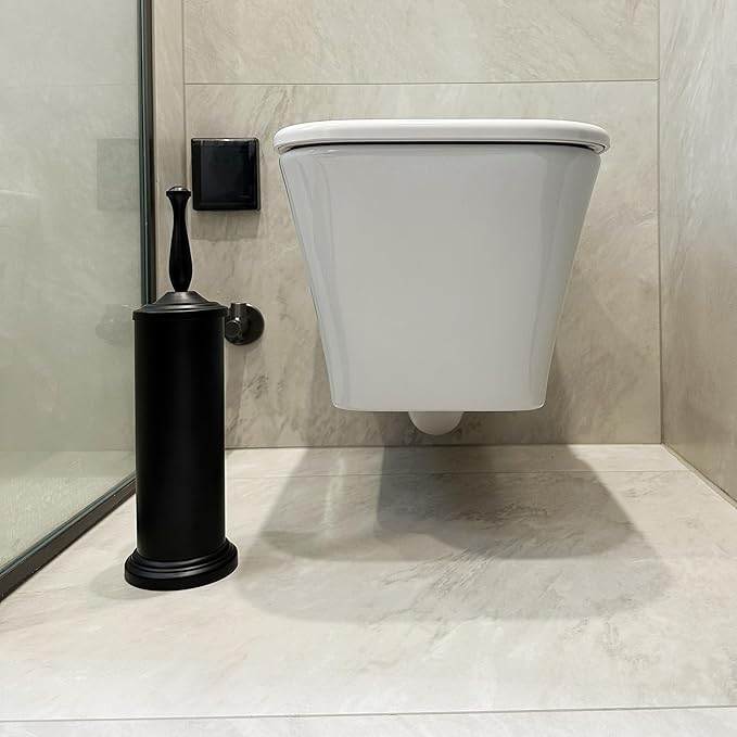 Matte BlackToilet Bowl Brush with Holder Durable Bathroom Cleaning Tool Modern Design for Easy Toilet Maintenance Bathroom Cleaner Brush for Efficient Cleaning and Hygiene