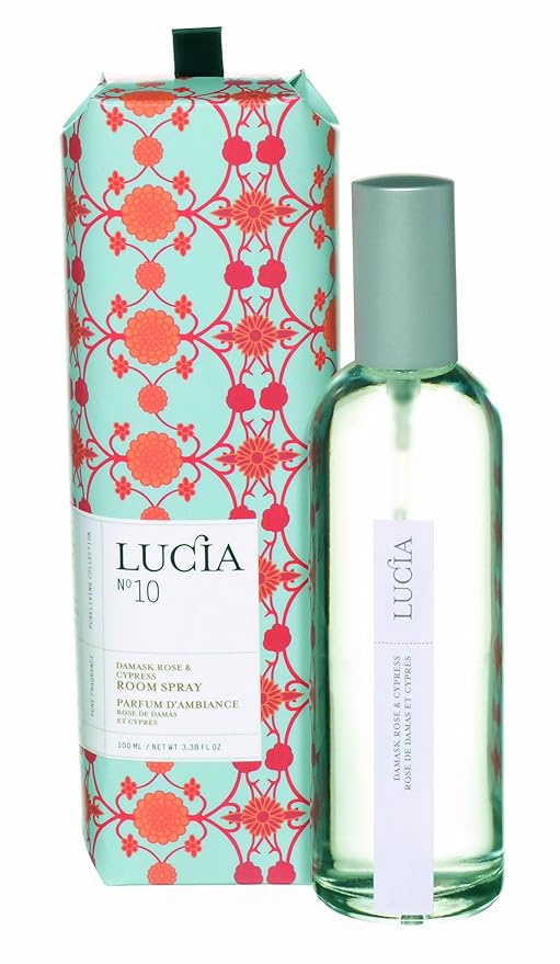 Lucia Roomspray Damask Rose &amp Cypress 3.38 Fluid Ounce