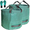 Professional 2-Pack 80 Gallon Lawn Garden Bags Big (D26H33 inch) Yard Waste Bags with Gardening Gloves for Leaf BagYard DebrisGarden PruningLawn Trash ContainerGrass ClippingsWeeds Bag 4 Handles