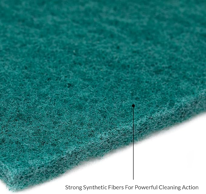 50-Pack Heavy Duty Green Scouring Pads 4x6 Inch | Reusable Non-Scratch Scrub Pads for Kitchen Dishes Pots Pans Grills &amp Household Cleaning | Multipurpose Scrubbers for Tough Stains