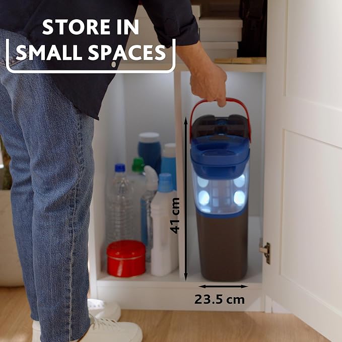 Vileda H2PrO Flat mop System - Revolutionary Clean and Dirty Water Separation - Water-Saving Design - Compact Storage - Ergonomic Handle - Microfibre Power - Can be Used one-Handed