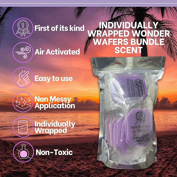 Wonder Wafers 75 count Air Fresheners Individually Wrapped Pina Colada Fragrance