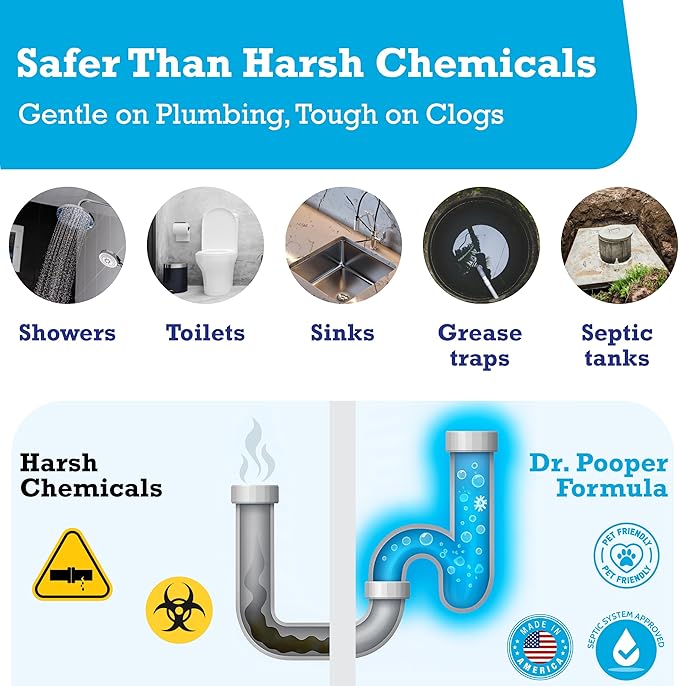 Drain Cleaner &amp Maintenance - Keeps Drains Pipes &amp Grease Traps Clean and Flowing Smoothly - Eliminates Odors - Non-Toxic &amp Pesticide-Free - Septic-Friendly - Made in USA