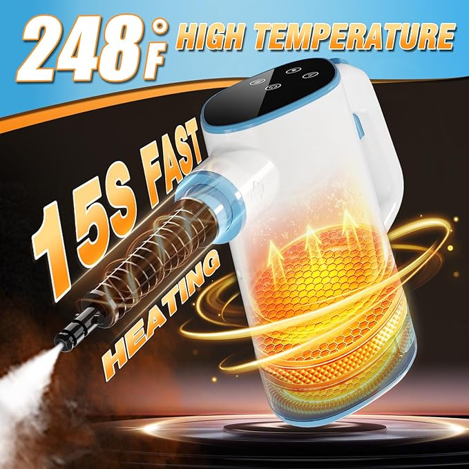Handheld Steam Cleaner for Home Pressurized 15s Instant Heat Steam Cleaner 500ml Removable Water Tank &amp Self-Clean Portable Multi-Surface Steamer for Cleaning Kitchen Bathroom Car Floor