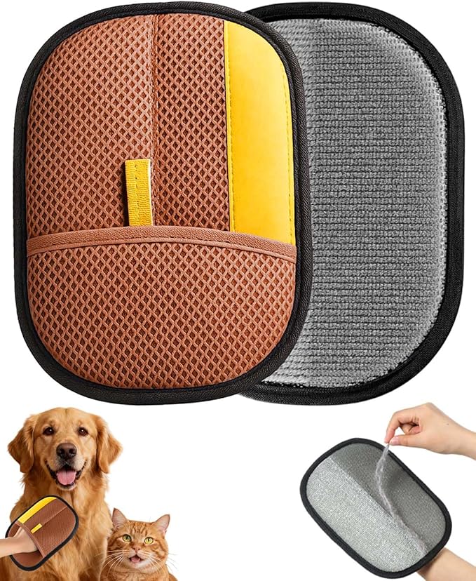 Pet Hair Removal Glove Upgraded Thickened Pet Hair Remover Glove for Cats &amp Dogs Reusable Powerful Cat Grooming Gloves Pet Hair Remover Tool for Clothing Couch Furniture Car Seats