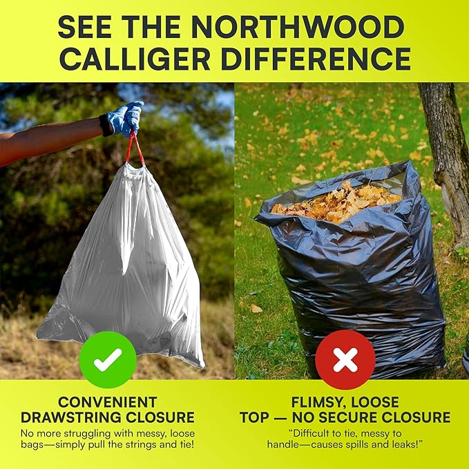 Large Trash Bags Multipurpose Garbage Bags 18 to 22 Gallon 31 x 29 1Mil White Drawstring 360 Count