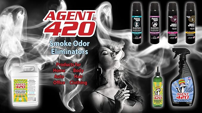 AGENT 420-22 oz Cannabis Odor Destroying Spray for Eliminating Cigarette Smoke or Most Unwanted Odors In Your House Car or Apartment - Freshen Up The “place” [LAVENDER]