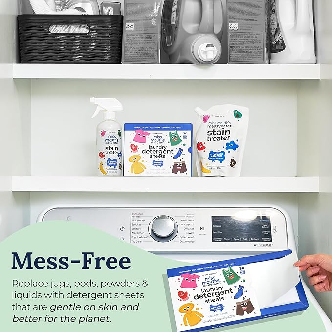 Miss Mouth's Messy Eater Stain Treater Ultimate Laundry Bundle with Stain Treater and Detergent Sheets