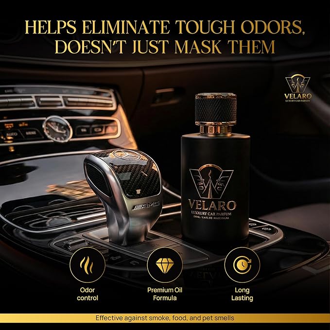 Luxury Car Fragrance Spray – 100ML (3.4oz) | Woody Amber Scent with Fresh Citrus &amp Spicy Aromatics | Heat-Resistant Perfume-Grade Car Scent (For Vehicle Interior Only)