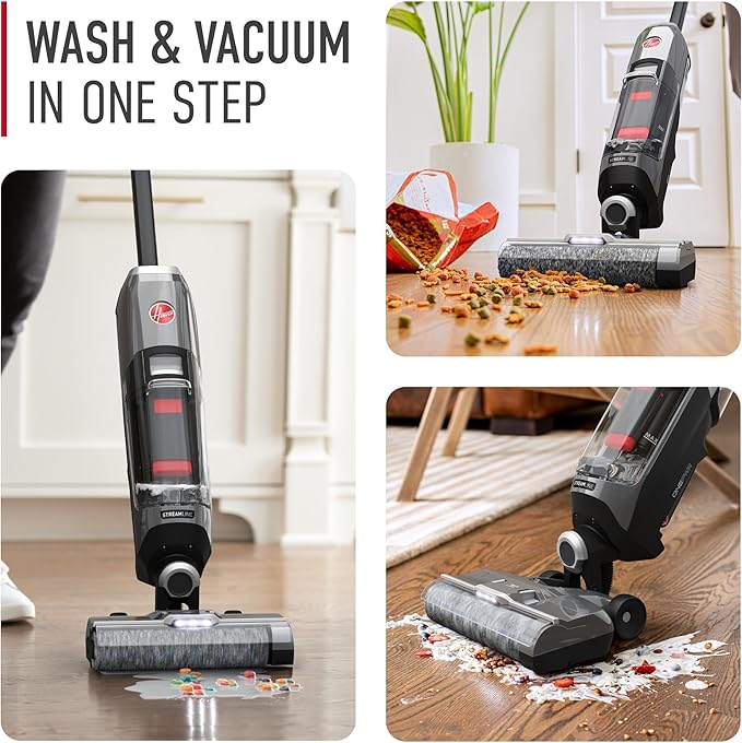 Hoover ONEPWR Streamline Cordless Hard Floor Cleaner Machine Portable Floor Cleaning Machine Self Cleaning System Wash and Dry Mode Ideal for Hardwood Luxury Vinyl Tile and More