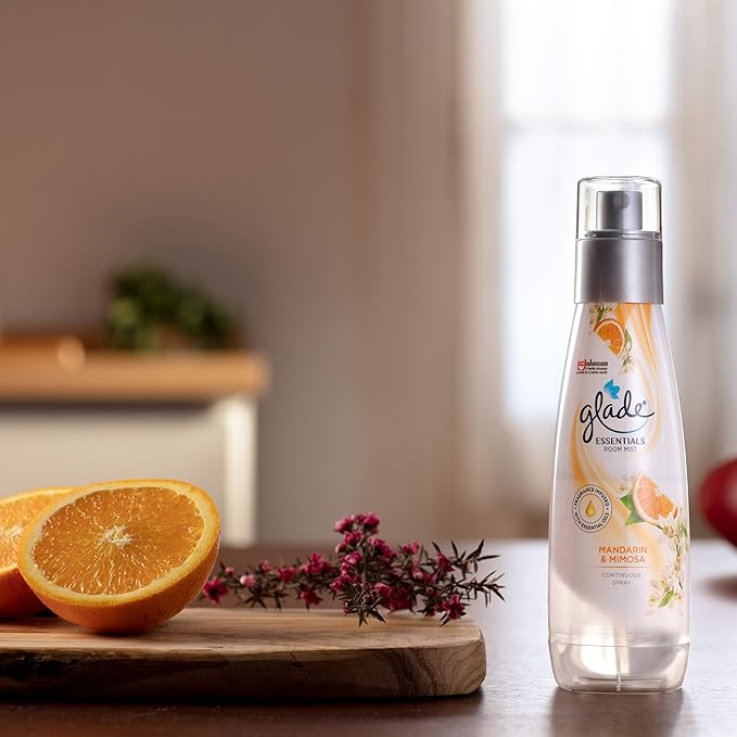 Glade Essentials Room Mist Mandarin &amp Mimosa Scent | Air Freshener - 6.2 Once (Pack of 6)