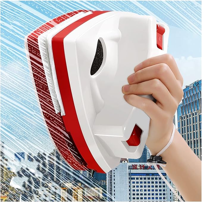 Magnetic Window Cleaner Double-Sided Magnetic Window Cleaner Glass Cleaning Brush Glass Wiper Household Cleaning Tools with Anti-Falling Rope for High-Rise Double Glazed Window