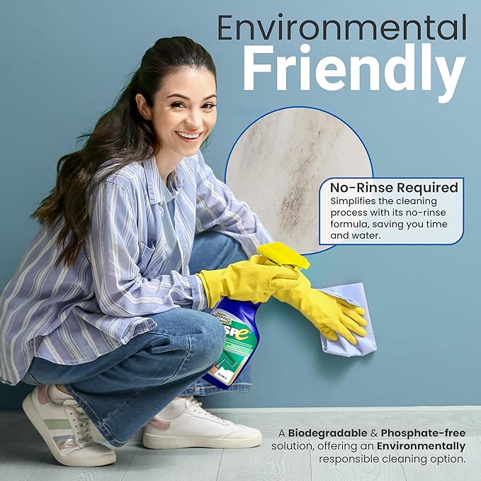 TSPE Cleaner Spray – 500ml Eco-Friendly No-Rinse Degreaser for Walls Wood Cabinets &amp Paint Prep – Phosphate-Free TSP Alternative – Biodegradable Septic Safe Non-Toxic Cleaning Solution